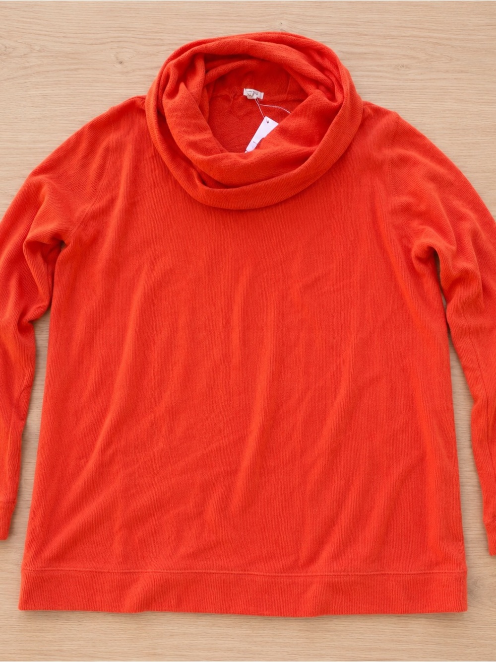 JCREW womens orange funnel neck sweatshirt orange S new